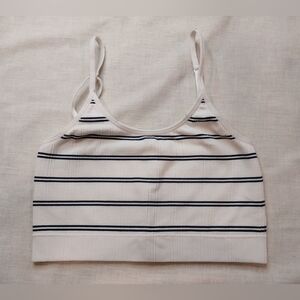 PINK Victoria's Secret White and Black Striped Bra